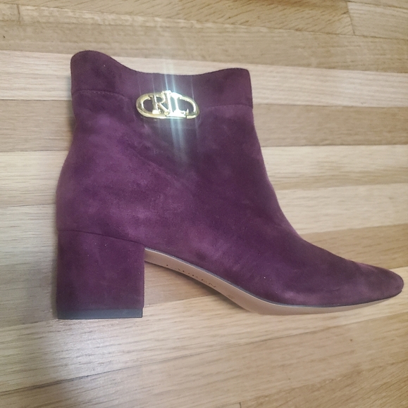 Ralph Lauren burgundy suede booties - Picture 3 of 8